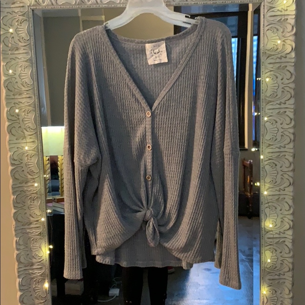 Grey crop sweater